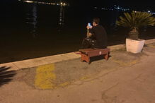 Futebolista do Benfica Ljubomir Fejsa diverte-se na noite lisboeta com amigo