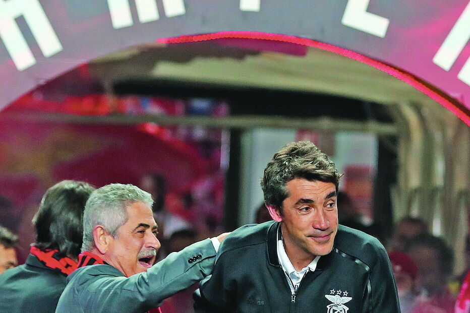 Luís Filipe Vieira com Bruno Lage