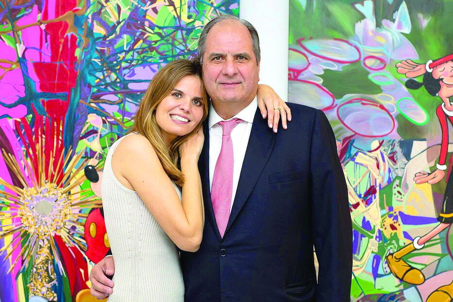 Ricardo Sáragga com a filha mais velha, Filipa, ligada às artes plásticas