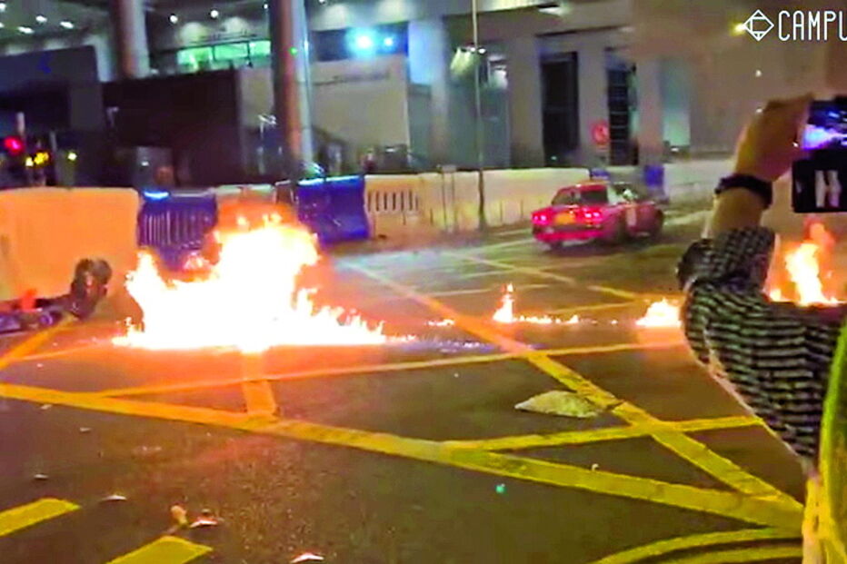 Protesto de segunda-feira foi o mais violento em oito semanas