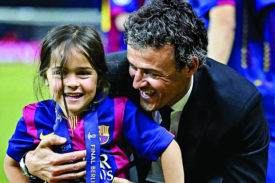 Luis Enrique e a filha de nove anos