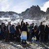 Ativistas unem-se para minuto de silêncio em homenagem a glaciar vítima do aquecimento global