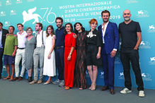 O elenco reunido em Veneza