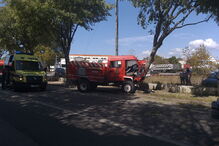 Quatro bombeiros feridos em colisão violenta contra árvore