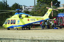 Ferido foi levado de helicóptero 