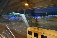 Incêndio no trem traseiro de avião da Transavia