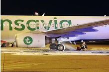 Incêndio no trem traseiro de avião da Transavia