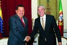 Sócrates com Hugo Chávez em maio de 2008 