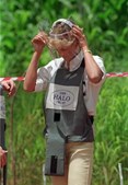 Em Janeiro de 1997, Diana de Gales deslocou-se a em Angola em missão pela retirada das minas terrestres nos campos de guerra	