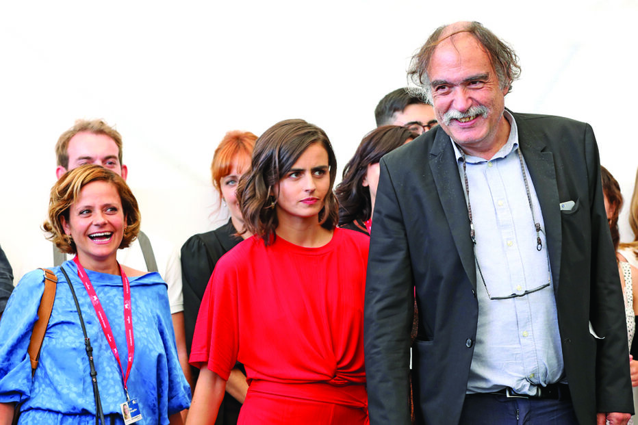 Paulo Branco e Beatriz Brás na chegada ao festival    