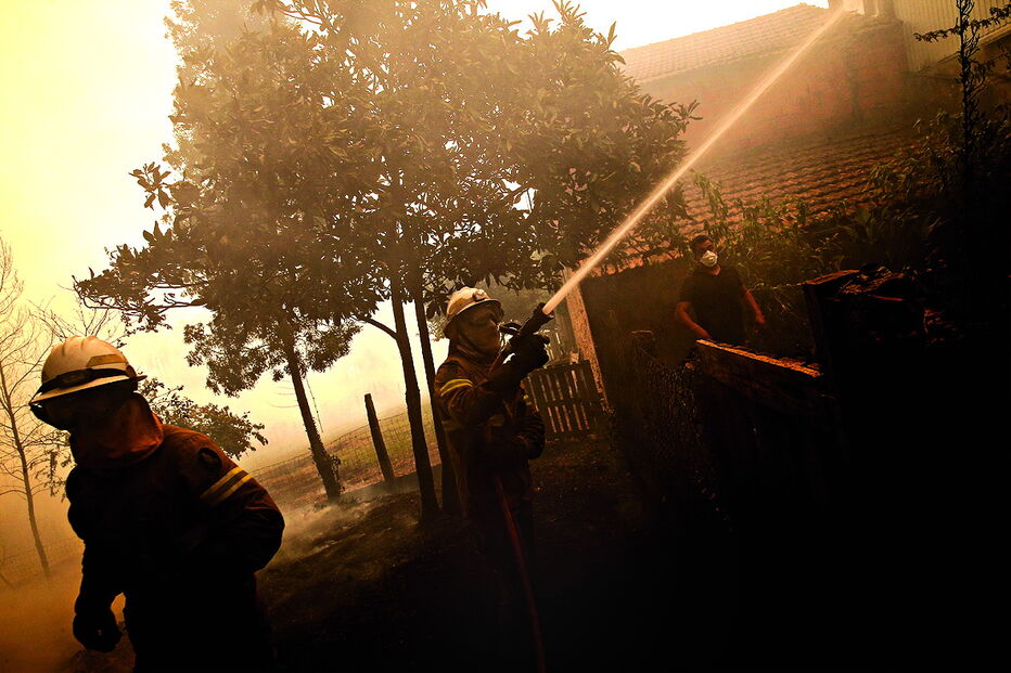 Fogo esteve próximo de várias casas e foi preciso travar avanço das chamas