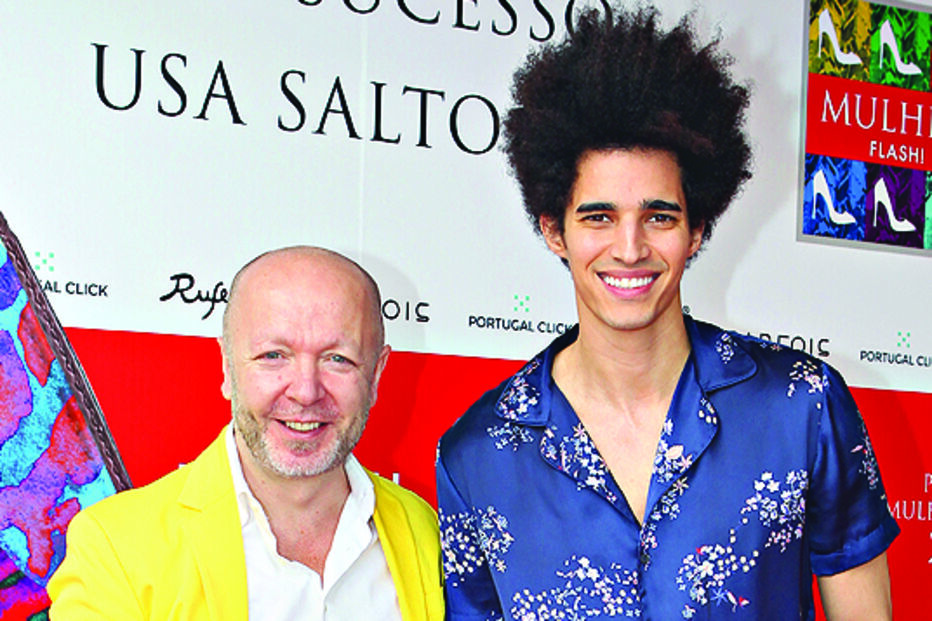 Eduardo Beauté com o modelo Luís Borges, com quem foi casado  