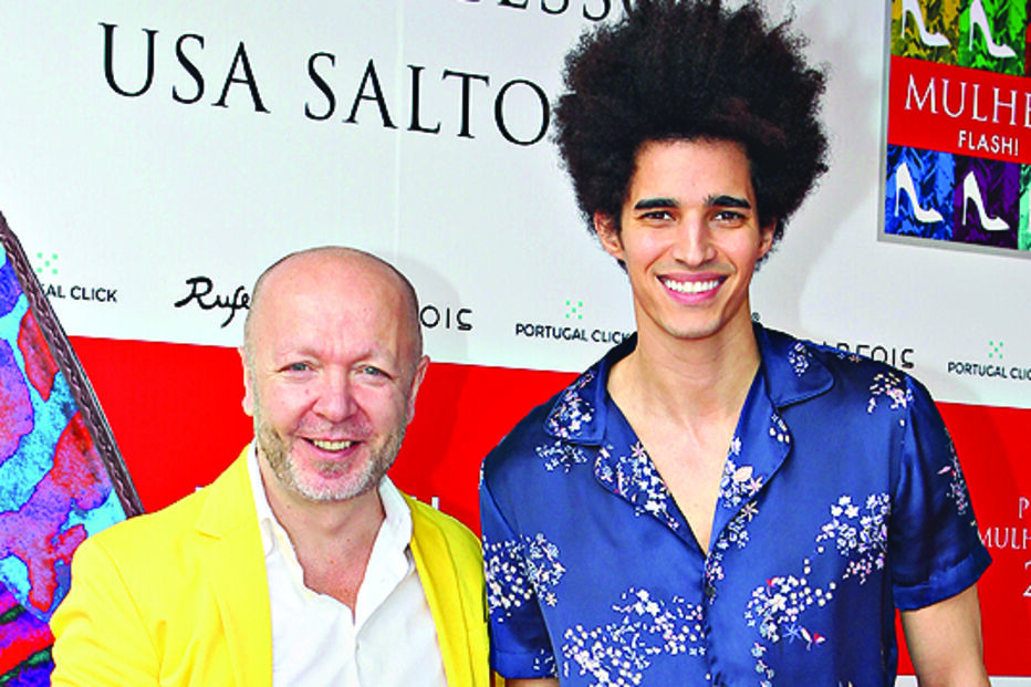 Eduardo Beauté com o modelo Luís Borges, com quem foi casado  