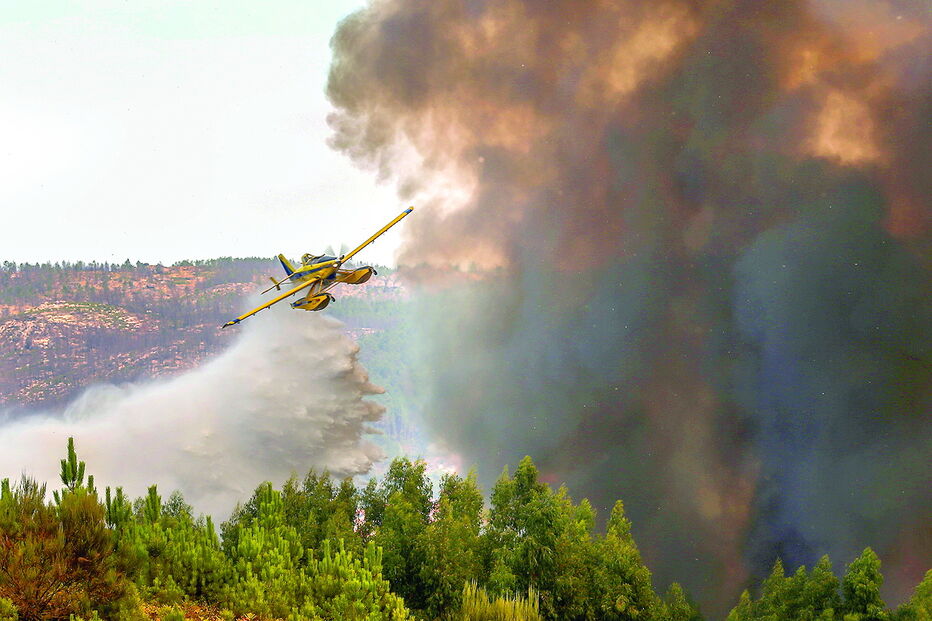 Meios aéreos no combate às chamas em Castro Daire 