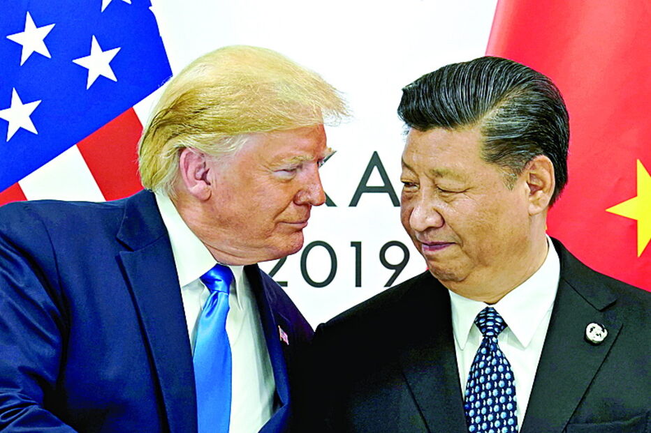Relação tensa entre os EUA, liderados por Trump, e a China, de  Xi Jinping  