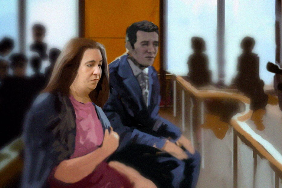  Ilustração de Rosa Grilo e António Joaquim no tribunal