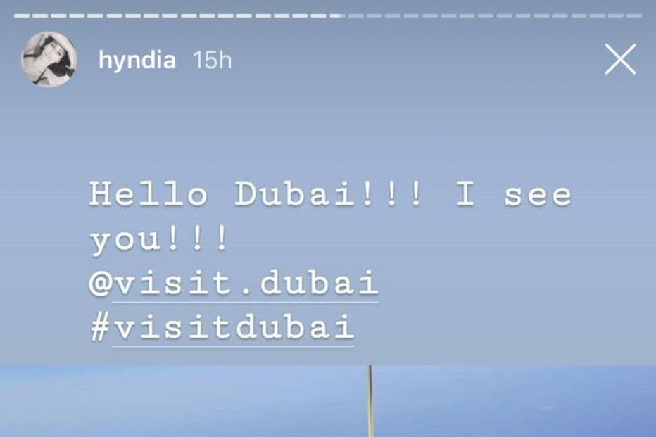 Atriz partilhou a vista do Dubai 