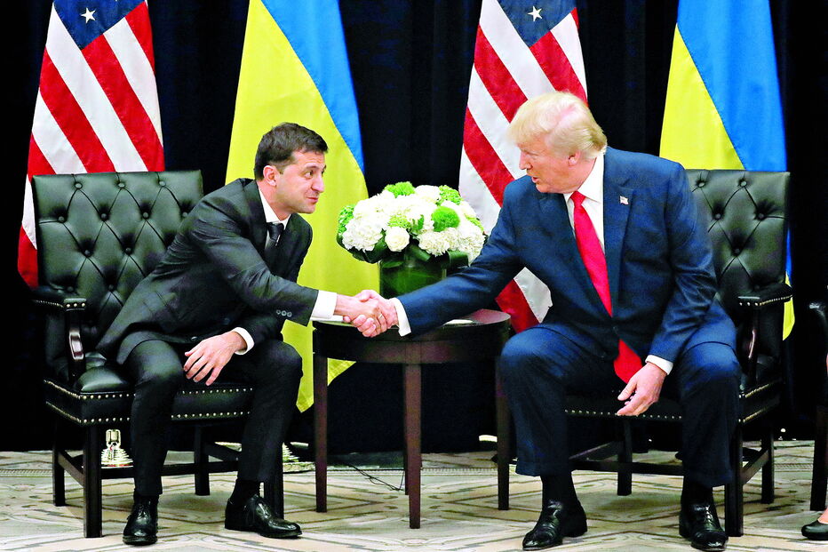 Donald Trump com Volodymyr Zelenskiy na ONU