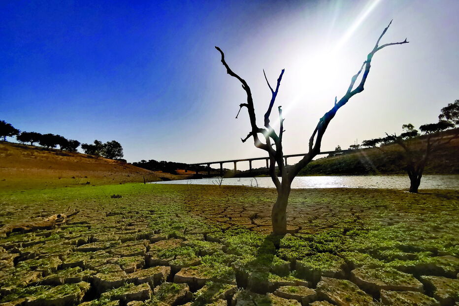 Albufeira da barragem da Vigia, junto à aldeia de Montoito,
