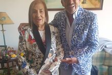 Goucha ao lado de Dona Manuela