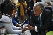 Marcelo durante a visita à Estufa Fria, em Lisboa