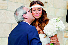 Atriz ao lado do pai, Jorge Barros