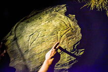 Um caprino desenhado numa rocha em Barroca do Zêzere 