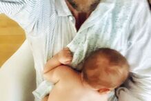 Diogo Amaral e o bebé Oliver