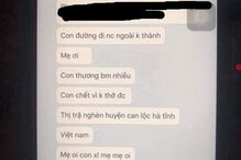 Mensagens enviadas de Tra My para a mãe 