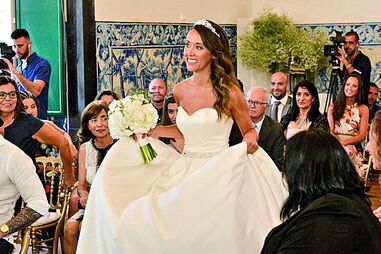 Marta Rangel no momento em que se casou	