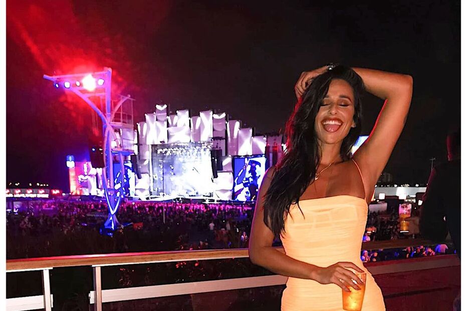 Rita Pereira divertiu-se no Rock in Rio, no Brasil