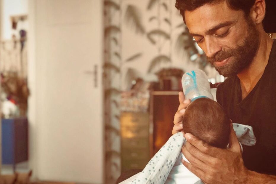 Diogo Amaral e o bebé Oliver