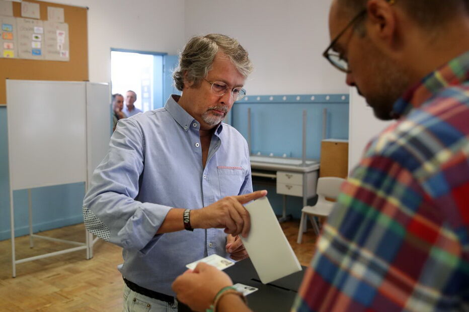 José Pinto Coelho, líder do PNR, vota em Lisboa