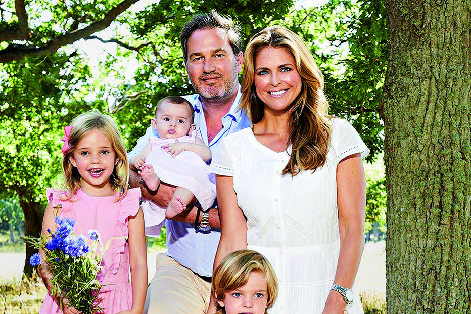 Princesa Madalena com o marido, Christopher O’Neill, e os filhos, Leonor, Nicolas e Adrienne 