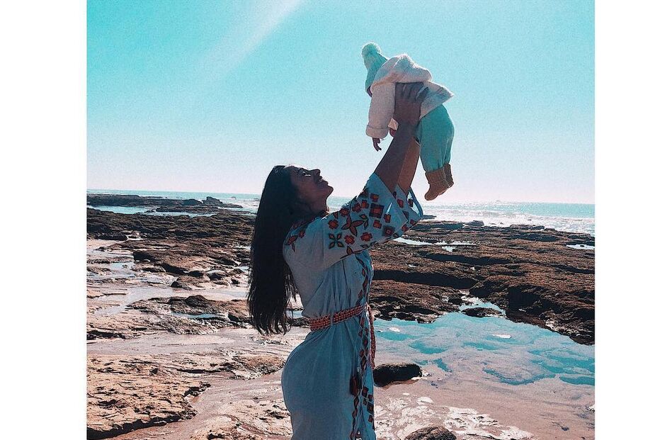 Rita Pereira e o filho Lonô