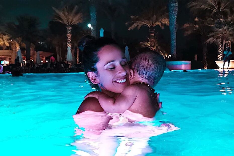 Rita Pereira e o filho Lonô