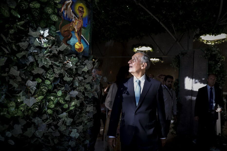 Marcelo durante a visita à Estufa Fria, em Lisboa
