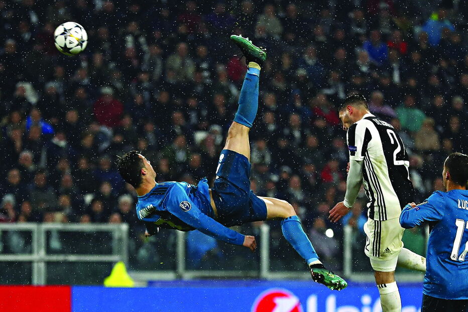 Pelo Real Madrid, frente à Juventus, na Liga dos Campeões, Ronaldo marcou um dos melhores golos da carreira 