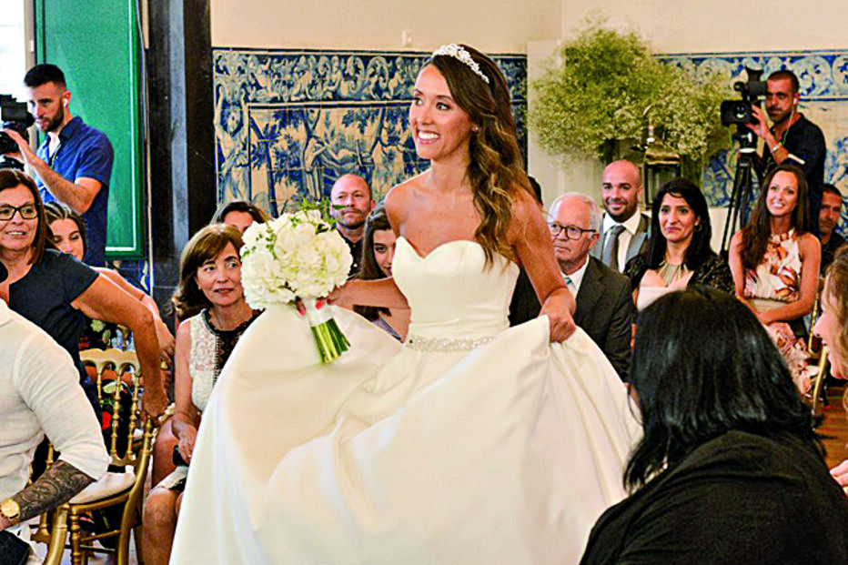 Marta Rangel no momento em que se casou