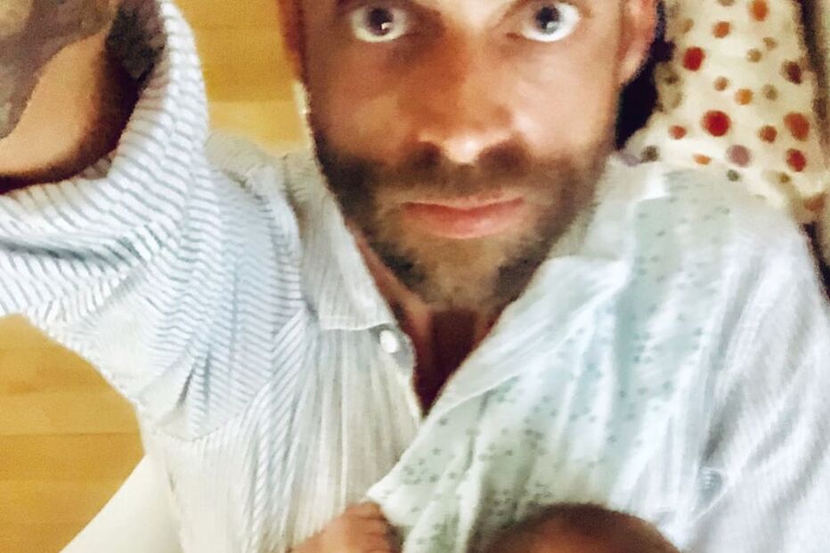 Diogo Amaral e o bebé Oliver