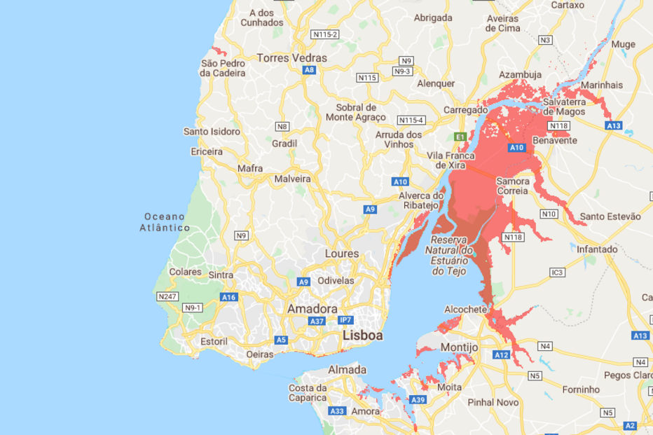 Conheça as regiões de Portugal em risco com a subida do nível das águas 