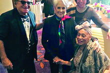 José Cid com Joan Baez, Omara Portuondo e a mulher, Gabriela Carrascalão