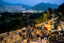 Manifestantes pró-democracia estiveram esta sexta-feira em protesto