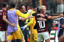 Flamengo celebra vitória da Taça dos Libertadores