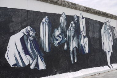 Artista portuguesa foi das primeiras a pintar o muro de Berlim depois da queda