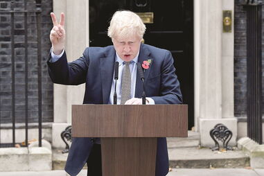 Johnson deu início à campanha com um discurso junto à residência do primeiro-ministro