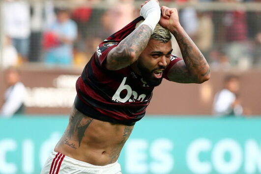 Flamengo celebra vitória da Taça dos Libertadores