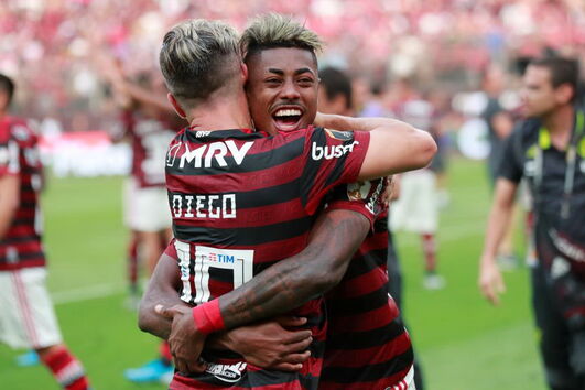Flamengo celebra vitória da Taça dos Libertadores