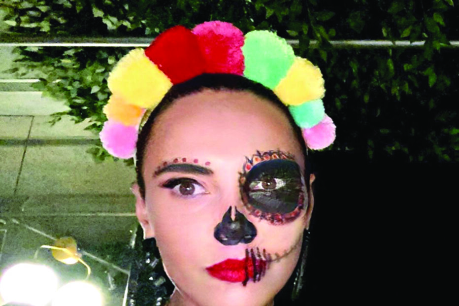 Iva Domingues optou por uma pintura tradicional do Dia dos Mortos 