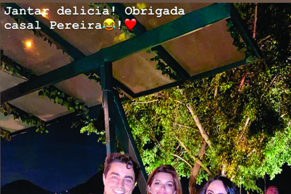 Apresentadora divertiu-se com o ator Ricardo Pereira e com a mulher, Francisca Pinto Ribeiro